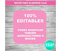 Kit Imprimible Molde Caja Corazón Editable + Papel Digital