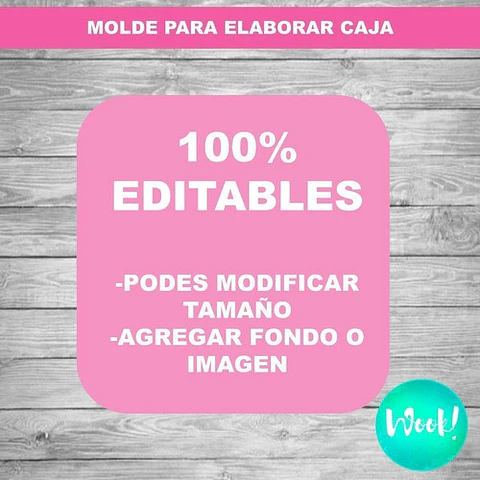 Kit Imprimible Molde Caja Corazón Editable + Papel Digital