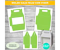 Kit Imprimible Molde Caja Feliz Valija Con Visor Editable