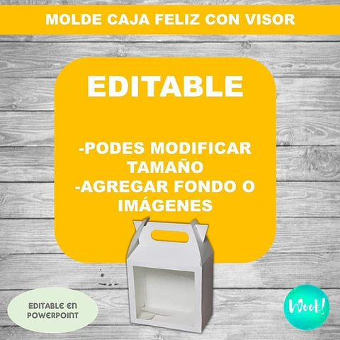 Kit Imprimible Molde Caja Feliz Valija Con Visor Editable