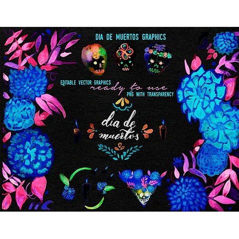 Día De Los Muertos Diseños En Vectores Editables Imprimibles