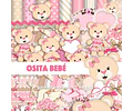 Kit Osita Bebé Cliparts Png + Papeles Fondos Osa