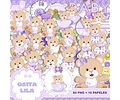 Kit Osita Bebé Lila Clipart Png Y Papeles Digitales Fondos