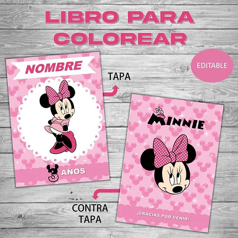 Libro Para Pintar Editable Imprimible De Minnie