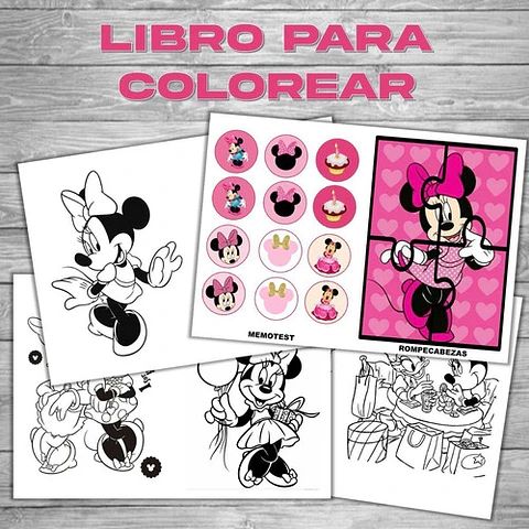 Libro Para Pintar Editable Imprimible De Minnie