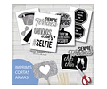 Imprimible Photo Props Cartelito 40 Años Cumpleaños Glitter
