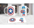 Kit Diseños Plantillas Tazas Capitán América Sublimación 