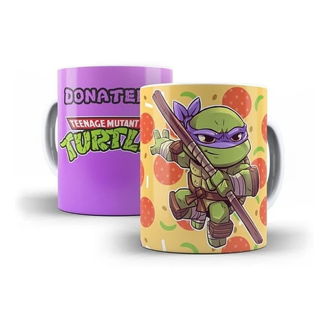 Kit Diseños Plantillas Tazas Tortugas Ninjas Sublimación 