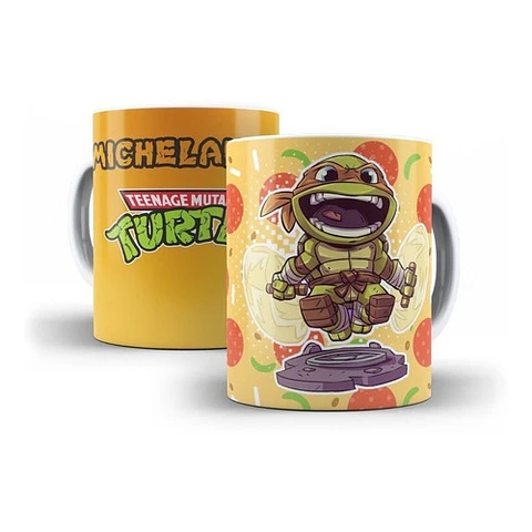 Kit Diseños Plantillas Tazas Tortugas Ninjas Sublimación 