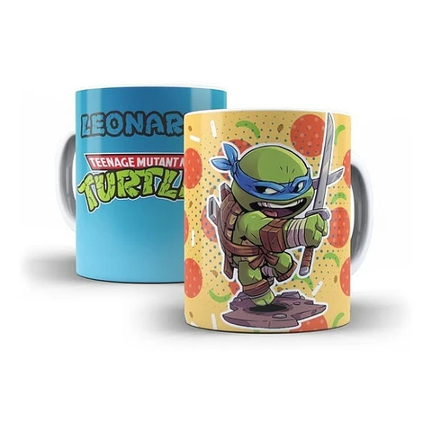 Kit Diseños Plantillas Tazas Tortugas Ninjas Sublimación 