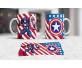 Kit Diseños Plantillas Tazas Capitán América Sublimación 