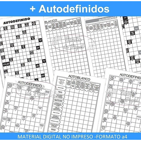 Kit Imprimible Sopa Letras Crucigramas Sudoku Autodefinidos