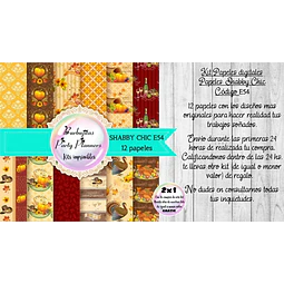 Papeles Digitales Fondos Shabby Chic Naranja Rojo E54