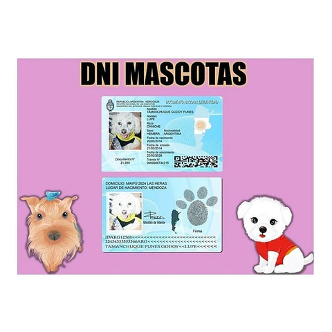 Dni Canino 100 % Editable Formato Psd (3 Versiones)