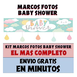 Kit Imprimible Marcos Fotos Baby Shower Editable Completo 