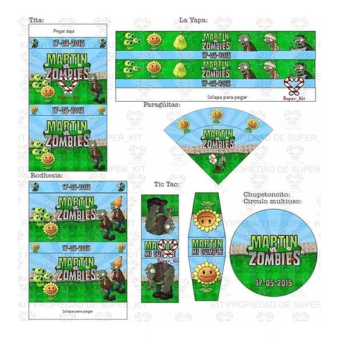 Kit Imprimible Plants Vs Zombies Editable