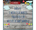 Kit Imprimible Marcos Fotos Baby Shower Editable Completo 