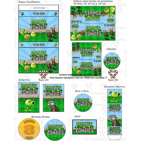 Kit Imprimible Plants Vs Zombies Editable