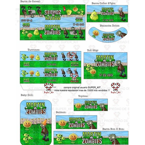 Kit Imprimible Plants Vs Zombies Editable