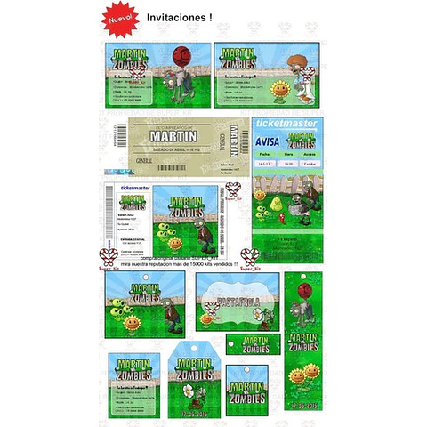 Kit Imprimible Plants Vs Zombies Editable