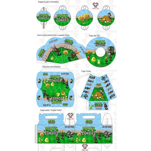 Kit Imprimible Plants Vs Zombies Editable