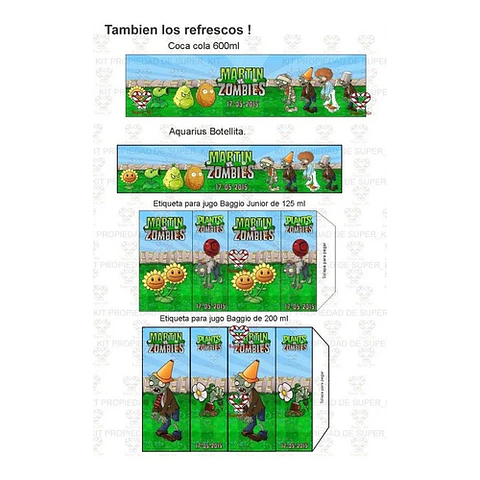 Kit Imprimible Plants Vs Zombies Editable