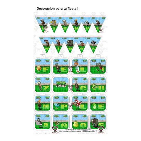 Kit Imprimible Plants Vs Zombies Editable