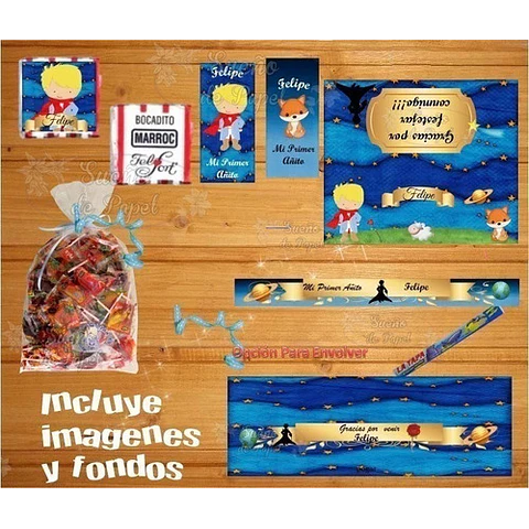 Kit Imprimible El Principito Candy Golosinas Invitaciones