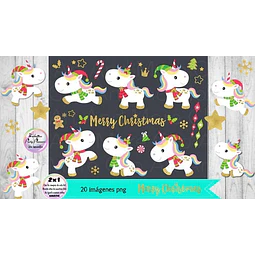 Cliparts Unicornio Navidad Png  Kit Imprimible