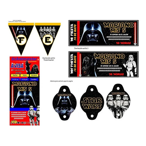Kit Imprimible Candy Bar Star Wars El Mas Completo