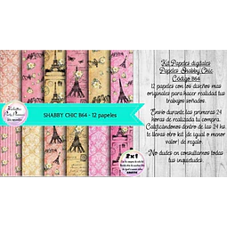 Papeles Digitales Shabby Chic Vintage Rosa Y Beige Paris B64