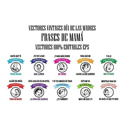 Vectores Vintage Frases - Día De La Madre / Eps