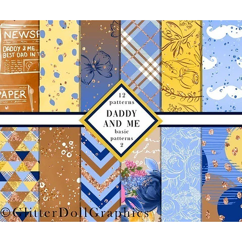 Papeles Azul Amarillo Marrón Celeste Dia Del Padre P4