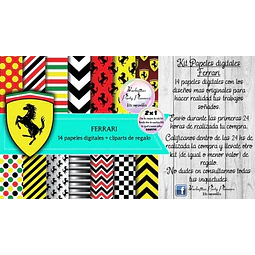 Papeles Fondos Digitales Ferrari Kit Imprimible