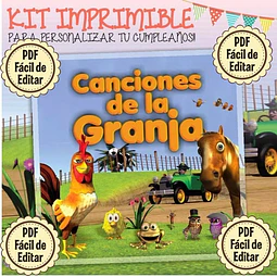 Kit Imprimible Canciones La Granja Zenon Editable + Regalos