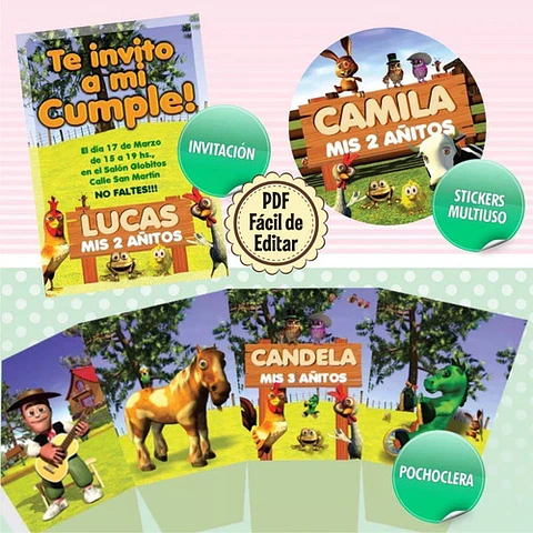 Kit Imprimible Canciones La Granja Zenon Editable + Regalos