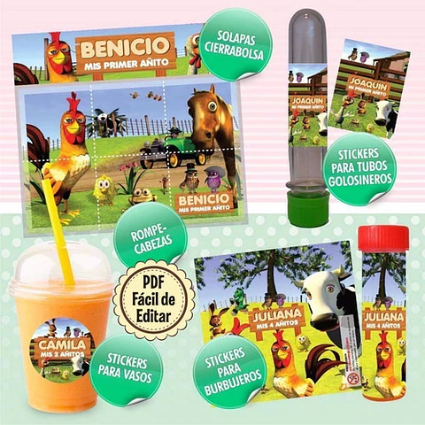 Kit Imprimible Canciones La Granja Zenon Editable + Regalos