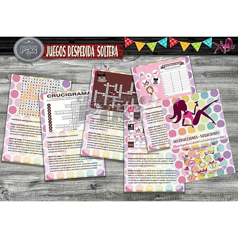 Kit 5 Juegos Despedida Soltera Incluye Instrucciones