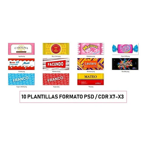 Pack #1 Plantillas Sublimación Tazas - Golosinas / Psd