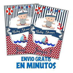 Kit Juegos Baby Shower Marinerito + Loteria + Regalo