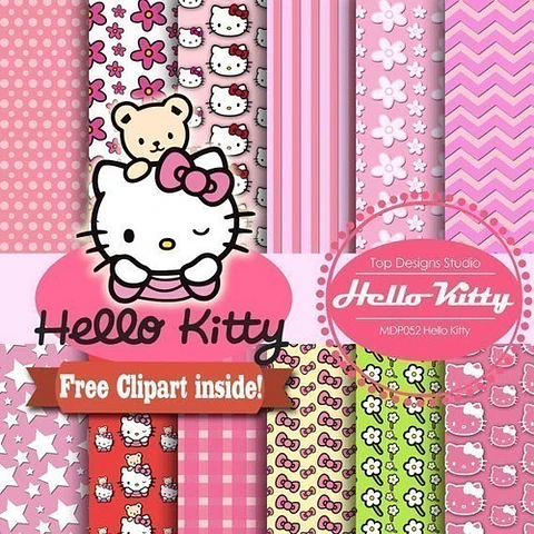 Kit Imprimible  Fondos Clipart - Hello Kitty