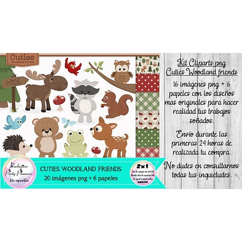 Cliparts Y 6 Papeles Woodland Animals Animales Del Bosque