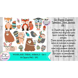 Cliparts Png / Jpg Woodland Tribal Animals Set 1 Bosque 