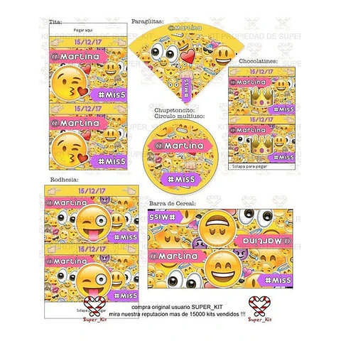 Kit Imprimible Emojis Emoticones Editable