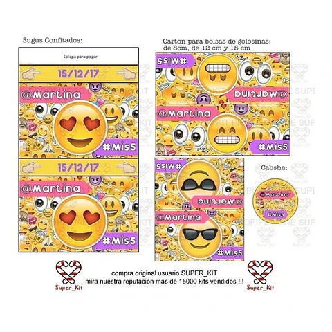 Kit Imprimible Emojis Emoticones Editable