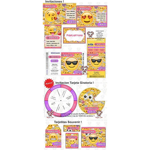 Kit Imprimible Emojis Emoticones Editable
