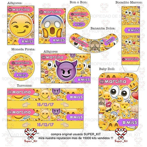 Kit Imprimible Emojis Emoticones Editable