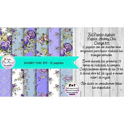 Papeles Digitales Shabby Chic Vintage Lila Y Violeta B75