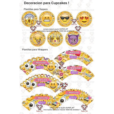Kit Imprimible Emojis Emoticones Editable
