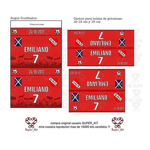 Kit Imprimible Independiente Futbol Editable